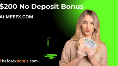 Promotional banner highlighting a $200 no deposit bonus for new traders, credited directly to their MT4 accounts, available in select countries.