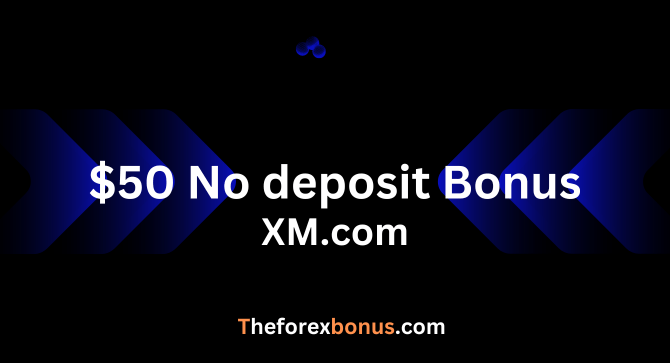 Trader celebrating a $50 no deposit bonus offer from XM Broker.